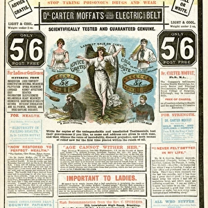 Advert for Dr Carter Moffats, Electric Belt 1892