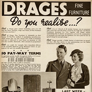 Advert for Drages bedroom furniture 1937