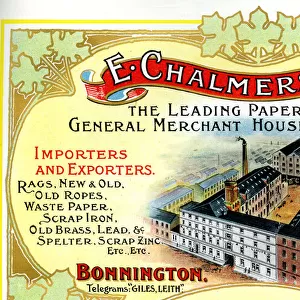 Advert, E Chalmers & Co Ltd, Bonnington and Leith
