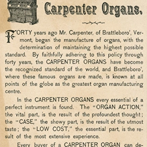 Advert for E P Carpenter Company, Brattleboro, Vermont, USA