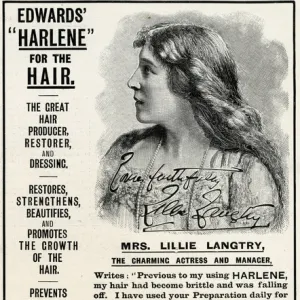 Advert for Edwards Harlene hair product 1902