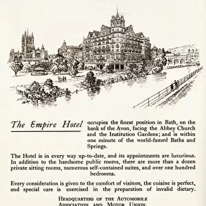Advert, The Empire Hotel, Bath