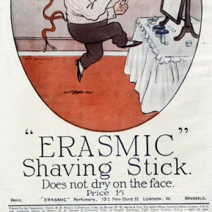 Advert for Erasmic shaving stick 1920