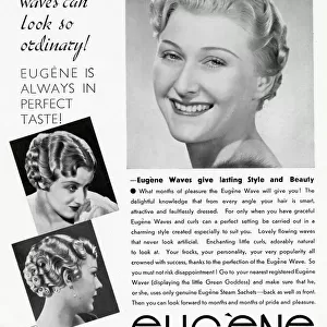 Advert for Eugene permanent wavy hair 1937