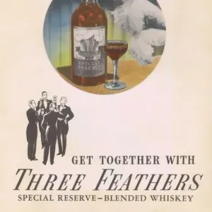 Advert for Three Feathers whiskey Advert for Three Feathers whiskey