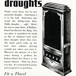 Advert for Flavel radiant-panel gas heater 1938