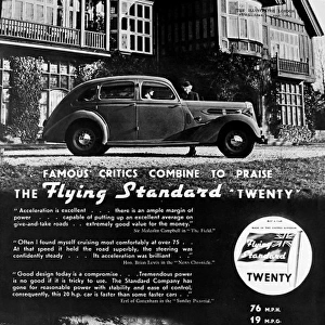 Advertisement for the Flying Standard Twenty car