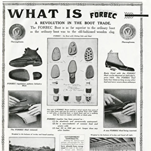 Advert for Forbec footwear sole & heel inserts 1912