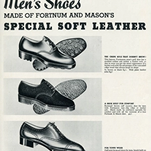 Advert for Fortnum and Mason, mens shoes 1935