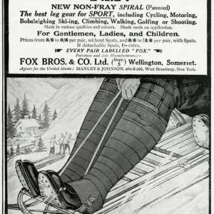 Advert for Foxs Puttees 1914