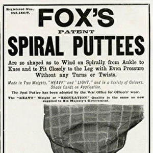 Advert for Foxs spiral puttees 1902
