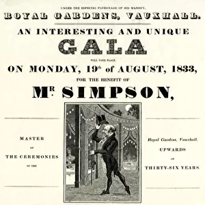 Advert, Gala for Benefit of Mr Simpson