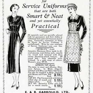 Advert for Garroulds uniforms for maids 1937