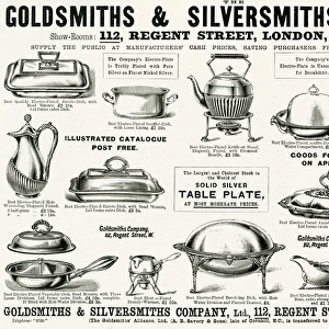 Advert for Goldsmiths & Silversmiths tableware 1898