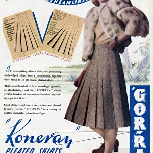 Advert for Gor-ray Koneray pleated skirts 1941