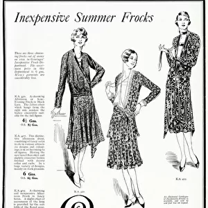 Advert for Gorringes inexpensive summer frocks 1929