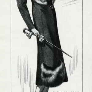 Advert for Gorringes womens dyed fox collar coat 1937