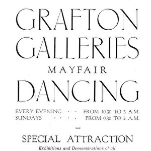 Advert for the Grafton Galleries Dance Club, London, 1919