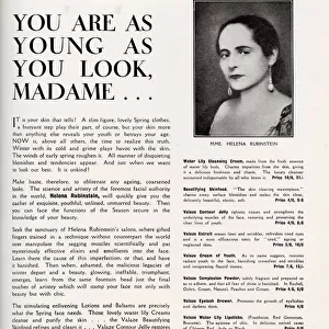 Advertisement for Helena Rubinstein beauty. Date: 1930