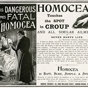 Advert for Homocea, babies medicine 1894