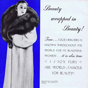 Advert for I. J. Fox furs, 1935