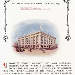 Advertising insert for the newly opened Selfridges department store on Oxford Street