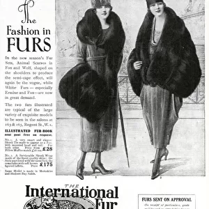 Advert for International Fur Store 1919