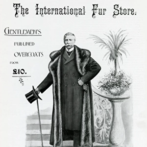 Advert for International Fur Store mens coats 1898