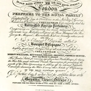 Advert, J Delcroix, Perfumer, New Bond Street, London