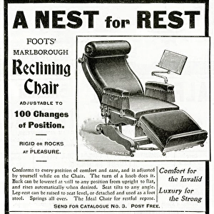 Advert for J. L Foot & Son reclining chair 1899