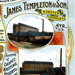 Advert, James Templeton & Son, Ayr, Scotland