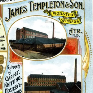 Advert, James Templeton & Son, Ayr, Scotland