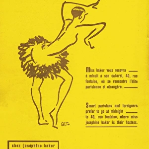 Advert for Josephine Bakers Nighclub in Paris, 1927