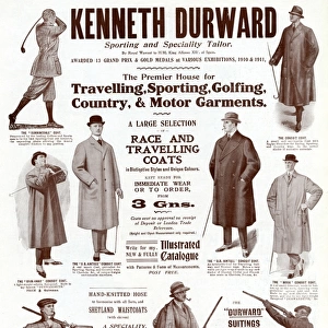 Advert for Kenneth Durward outdoor wear 1915