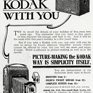 Advert for Kodak folding pocket cameras 1909