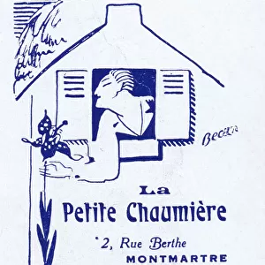 Advert for La Petit Chaumiere, 2 Rue Berthe, Montmartre, Paris, 1920s