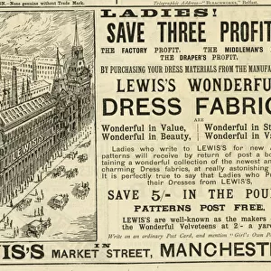 Advert, Lewiss Department Store, Manchester