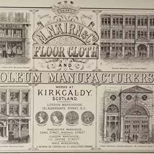 Advertisement for linoleum manufacturers