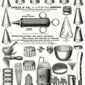Advert for Lomas & Co. Cake decorating tools 1898