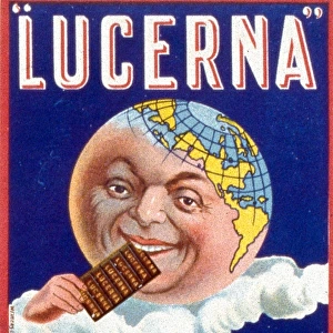 Advertisement for Lucerna Swiss double milk chocolate