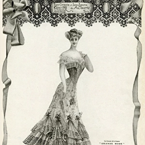 Advert for M. A. Claverie womens corsets & petticoats 1905