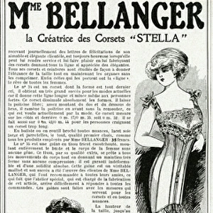 Advert for Madame Bellanger corsetmarker 1911