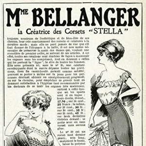 Advert for Madame Bellanger corsetmarker 1911
