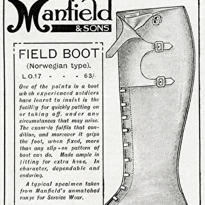 Advert for Manfield field boot 1916