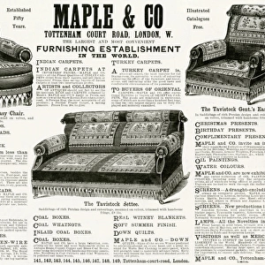 Advert for Maple & Co easy chairs 1890