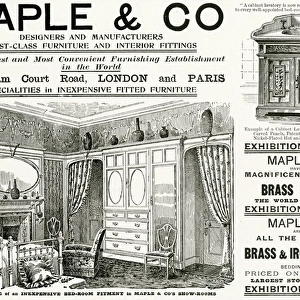 Advert for Maple fitted bedroom furniture 1898