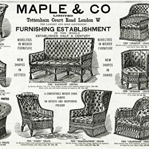 Advert for Maple & Co wicker furniture 1892