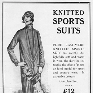 Advert for Marshall & Snelgrove knitted sports suits, 1924