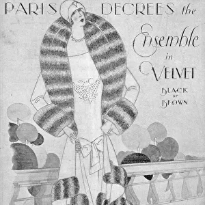 Advert for Milgrim, New York : Paris decrees the ensemble in velvet black or