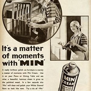 Advert for Min Cream, polish for furniture 1936